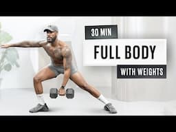 30 MIN FULL BODY STRENGTH Workout | With Weights (NO JUMPING!)