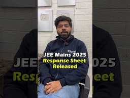 JEE Mains 2025 Response Sheet OUT ✅| JEE 2025 #shorts #esaral #jee #jeemains