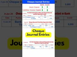 Cheque journal Entries #bankingexams #accounting #journalentries #cheques