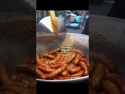 Absolutely Delicious！Fried Pork Sausage/絕對美味！噴水黑豬肉香腸-夜市美食 #short #food #streetfood