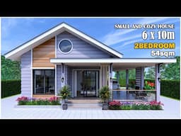 Small and Beautiful House Design | Floor Plan 6m x 10m | 2Bedrooms