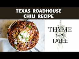 Texas Roadhouse Chili Recipe