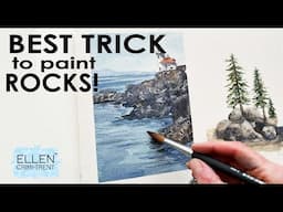 My Favorite Watercolor Hack for painting  rocks!!🪨