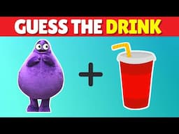 Guess The Drink By Emoji🥤| Food Emoji Quiz | Grimace Shake, Dr Pepper,  Americano, Monster Energy