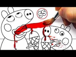 HORROR Artist vs $5 PEPPA PIG Coloring Book (SCARY) 🐷✍️