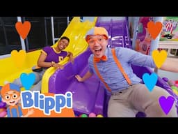 Valentines Day FRIENDSHIP at Candyland Indoor Playground | Blippi's Colorful Fun | Blippi Adventures