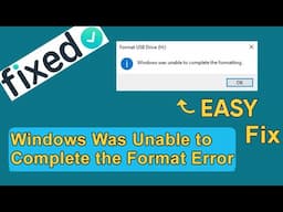 Fix Your Drive: Windows Was Unable to Complete the Format Error Solution | Rescue Digital Media