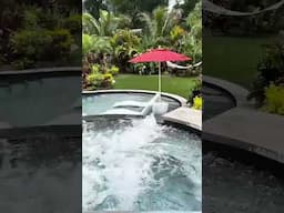 Tropical Backyard with water features. #swimmingpool  #landscapingdesign #garden 🇬🇭 +233560124878