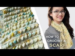 How to Crochet a Scarf Step-by-Step - Full Tutorial with Narration & Captions