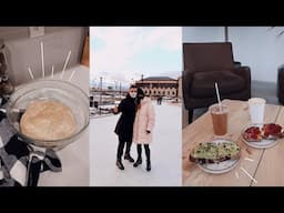 VLOGMAS DAY 13: Ice Skating, Attempting to Make Bread + Trying a New Coffee Shop