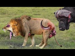 Lions Vs Buffalos - Painful Lions Are Attacked And Tortured By Africa's Deadliest Prey