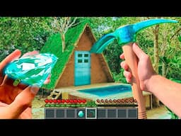 Realistic Minecraft in Real Life POV - Diamond House RTX EN LA VIDA REAL LIFE