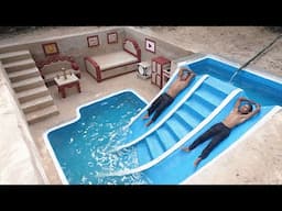 Four months Build Underground House with Private Underground Living Room and Swimming Pool