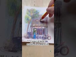 Sketching Betel box Hostel and Tours with multicoloured colour pencils for Shopfront Challenge!