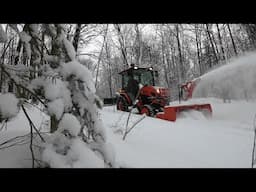 791 Fluffy Snow. Kubota Tractors. Snowblowers and Good Friends Clearing Snow.    4K