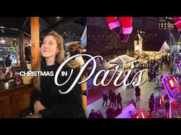 Paris vlog  | Christmas market and walking tour of the city lights and decorations