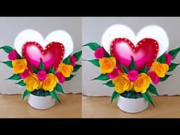 how to make paper flowers for valentine's day / diy flower bouquet