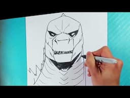 How to Draw GODZILLA- Front View