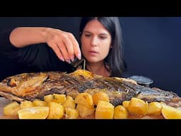 HUGE GRILLED FISH & POTATOES | MUKBANG | ASMR | EATING SOUNDS