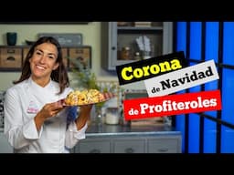 Corona de Navidad de profiteroles