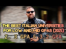 Low and Mid GPA Italian universities where students should apply in 2025 to Study in Italy.