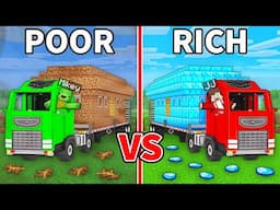 JJ and Mikey: POOR vs RICH Truck House Battle in Minecraft - Maizen