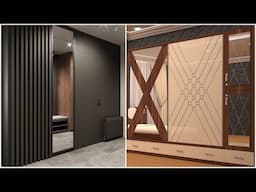 Modern Wooden Cupboard Design For Small Bedroom With Colourful Laminate Modular Wardrobe Design 2025