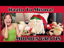 Moldes GRATIS para Crear tu Propio Cojín Santa Claus:  ¡Comienza Ahora!