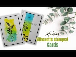 Making cards with silhoutte stamps and ink