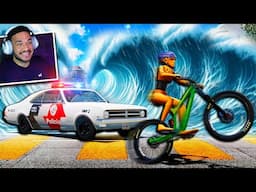 FUGINDO da POLÍCIA BR no GRAU de BIKE na INUNDAÇÃO do BeamNG.drive