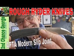 Rough Ryder RR2285 APTA: Sleek Modern Slip Joint Folding Knife In Stunning Blue Micarta