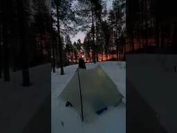 Winter camping. Good morning!