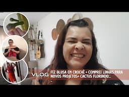 Fiz uma Blusa de Crochê, Mostrei Meus Cactos Florindo e Fui Surpreendida Pela Lua Cheia| Vlog Diário