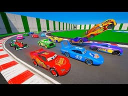 Cars Legends on the Bake and Shark Track Lightning McQueen, The King, Cruz, and Chick Hicks Race