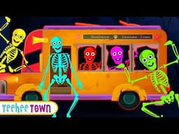 🔴 Five Spooky Skeletons Riding The Bus Halloween Song By Teehee Town