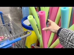 She grabs two Dollar Store pool noodles for this BRILLIANT door idea!