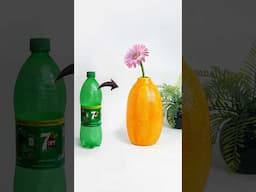 Plastic bottle lemon shape flower vase || Best out of waste #roomdecor #diy #recycle #crafts