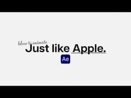 How To Animate Text Like Apple In Adobe After Effects