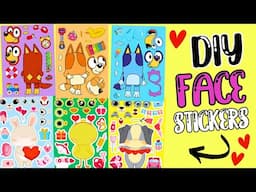 Bluey & Bingo Valentine Stickers! DIY Make a Face Activity - Bluey & Friends #bluey