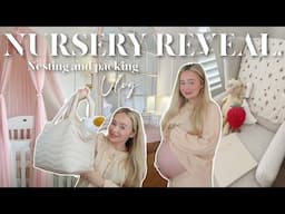 PREPARING FOR BABY! Nursery reveal, nesting, what's in my hospital bag & baby's hospital bag 🎀🪿🍋