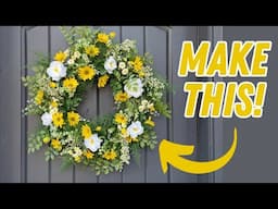 How to make a yellow spring floral wreath! 💛 🌿