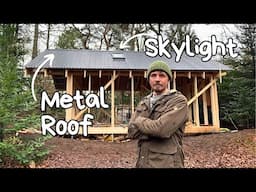 Building A Metal Roof For My Cabin In The Forest I Building Vlog ep. 4