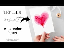 Easiest Valentine's Card painting Idea! (Try this layered technique!)