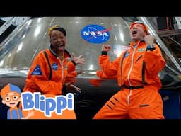 Blippi and Meekah the Astronauts Race to the Moon! | Kids Videos | Party Playtime!