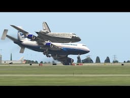 Extremely Heavy NASA B747 Space Shuttle Pilot Perform Dangerously Landing | XP11