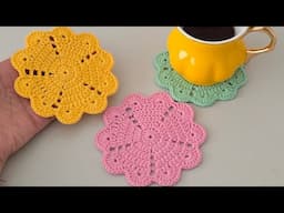 💕Handmade Crochet Heart Coasters to Add Romance to Your Space