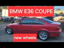 Kingatow Crew #189 BMW E36 first look at the e36 coupe new wheels and what is broken