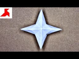 DIY - How to make a Ninja Star SHURIKEN (4 pointed) from 1 sheet of A4 paper (version 2.0)