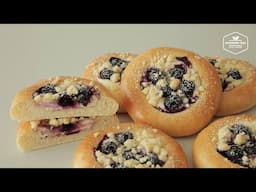 달콤 촉촉🫐 블루베리 크림치즈빵 레시피 공개! : Blueberry Cream Cheese Bread : Cream Cheese Buns Recipe | Cooking tree