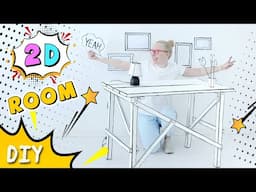 2D Room Decor DIY – Making A Cartoon and Comic Looking Optical Illusion Furniture